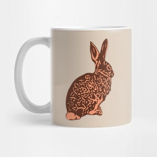 Desert Cottontail Rabbit Linocut Style Mug